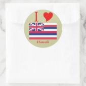 Sticker Rond Drapeau d'État d'Hawaii (Sac)