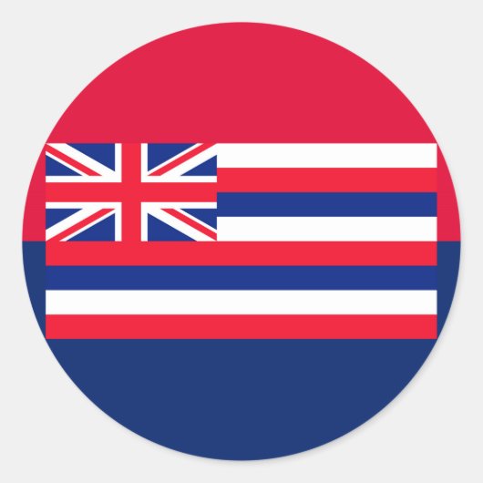 Sticker Rond Drapeau d'État d'Hawaii (Devant)