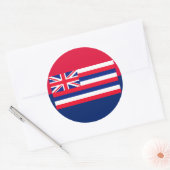 Sticker Rond Drapeau d'État d'Hawaii (Enveloppe)