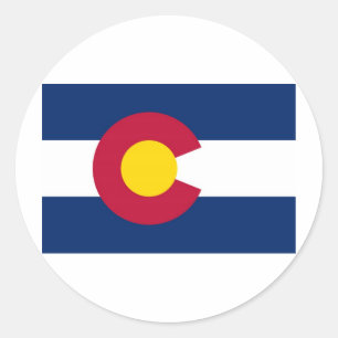 Sticker Rond Drapeau d'état du Colorado