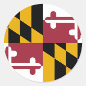 Sticker Rond Drapeau d'état du Maryland USA (Devant)
