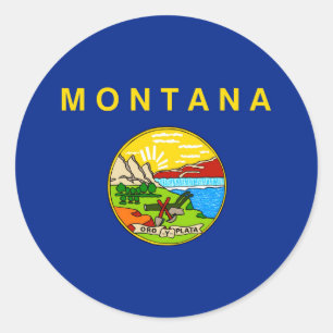 Sticker Rond Drapeau d'État du Montana