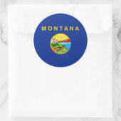 Sticker Rond Drapeau d'État du Montana (Sac)