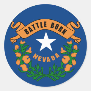 Sticker Rond Drapeau d'état du Nevada