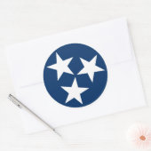 Sticker Rond Drapeau d'état du Tennessee Bleu Blancs étoiles (Enveloppe)