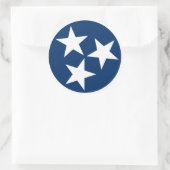 Sticker Rond Drapeau d'état du Tennessee Bleu Blancs étoiles (Sac)