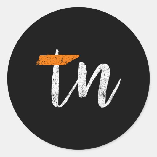 Sticker Rond Drapeau D'État Du Tennessee Orange Et White Home D (Devant)