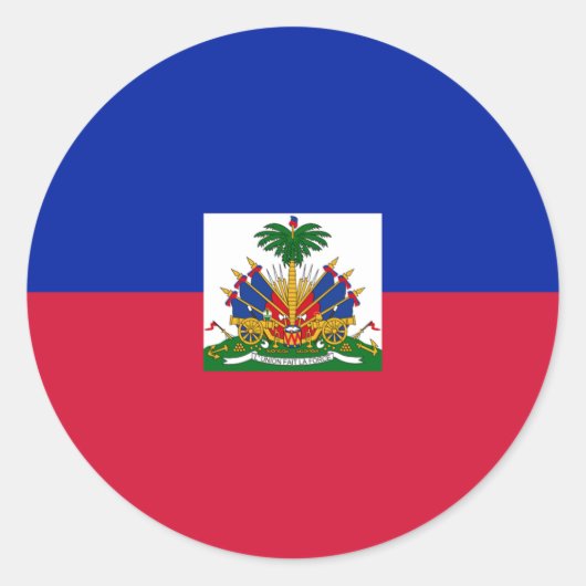 Sticker Rond Drapeau d'Haïti (Devant)
