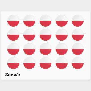 Sticker Rond Drapeau d'icône rond de Pologne