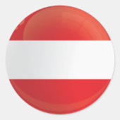 Sticker Rond Drapeau d'icône ronde Autriche (Devant)