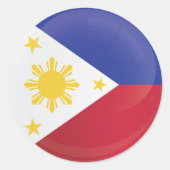 Sticker Rond Drapeau d'icône ronde des Philippines (Devant)