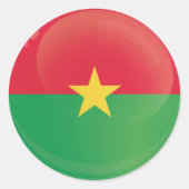 Sticker Rond Drapeau d'icône ronde du Burkina Faso (Devant)