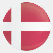 Sticker Rond Drapeau d'icône ronde du Danemark (Devant)