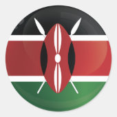 Sticker Rond Drapeau d'icône ronde du Kenya (Devant)