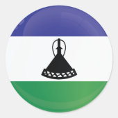 Sticker Rond Drapeau d'icône ronde du Lesotho (Devant)