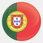 Sticker Rond Drapeau d'icône ronde du Portugal (Devant)