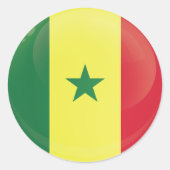 Sticker Rond Drapeau d'icône ronde du Sénégal (Devant)