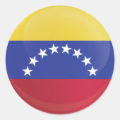 Sticker Rond Drapeau d'icône ronde du Venezuela (Devant)