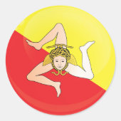 Sticker Rond Drapeau d'icône ronde Sicile (Devant)