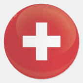 Sticker Rond Drapeau d'icône ronde Suisse (Devant)
