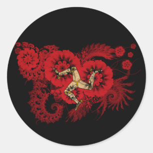 Sticker Rond Drapeau d'île de Man