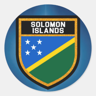 Sticker Rond Drapeau d'îles Salomon