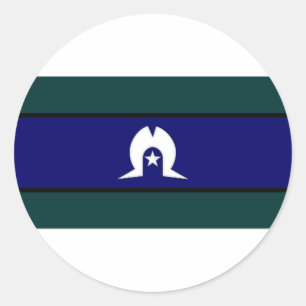 Sticker Rond Drapeau d'insulaires de détroit de l'Australie