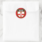 Sticker Rond Drapeau d'Irlande du Nord (Sac)