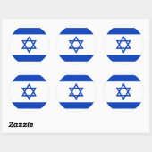 Sticker Rond Drapeau d'Israël (Feuille)