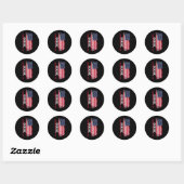 Sticker Rond Drapeau Dodge Usa (Feuille)