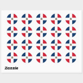 Sticker Rond Drapeau dominicain (Feuille)