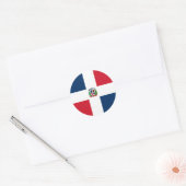 Sticker Rond Drapeau dominicain (Enveloppe)