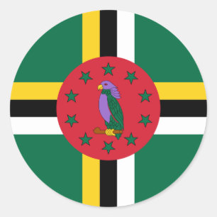 Sticker Rond Drapeau dominicain, Drapeau de la Dominique