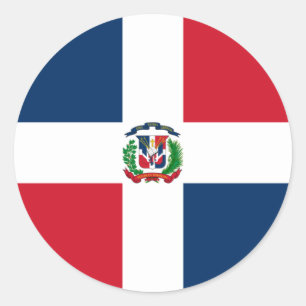 Sticker Rond Drapeau dominicain, Drapeau de la République Domin
