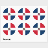 Sticker Rond Drapeau dominicain, Drapeau de la République Domin (Feuille)