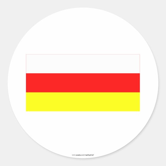 Sticker Rond Drapeau d'Ossétie du Sud (Devant)