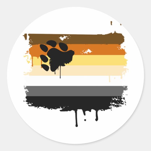 STICKER ROND DRAPEAU D'OURS (Devant)