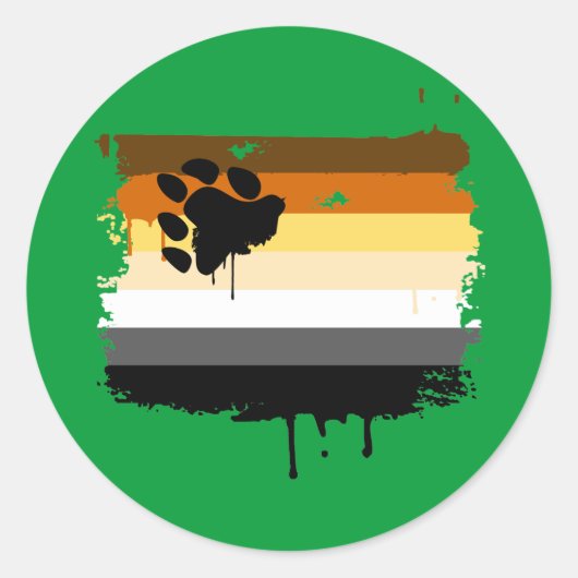 STICKER ROND DRAPEAU D'OURS (Devant)