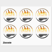 STICKER ROND DRAPEAU D'OURS/CLASSE D'OURS (Feuille)