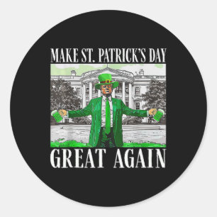Sticker Rond Drapeau drôle pour refaire grande la Saint-Patrick