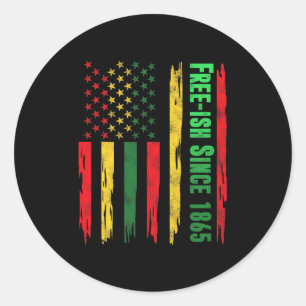Sticker Rond Drapeau du 18ème jour libre Black Pride 1865 Afri