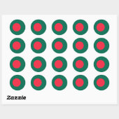 Sticker Rond Drapeau du Bangladesh (Feuille)