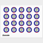 Sticker Rond Drapeau du Belize (Feuille)