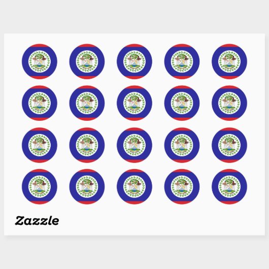 Sticker Rond Drapeau du Belize (Feuille)