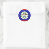 Sticker Rond Drapeau du Belize (Sac)