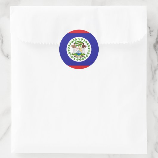 Sticker Rond Drapeau du Belize (Sac)
