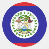 Sticker Rond Drapeau du Belize (Devant)