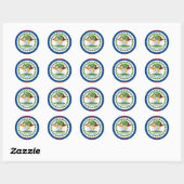 Sticker Rond Drapeau du Belize (Feuille)