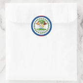 Sticker Rond Drapeau du Belize (Sac)
