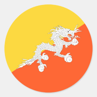 Sticker Rond Drapeau du Bhoutan